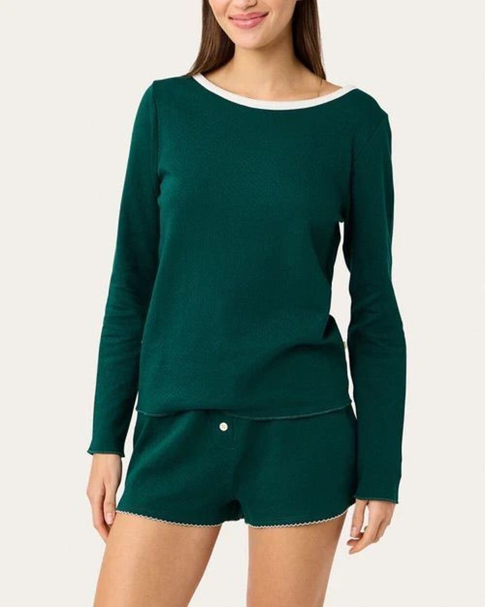 NWT Cozy Land Ellie Long Sleeve Tee Evergreen Green Size L